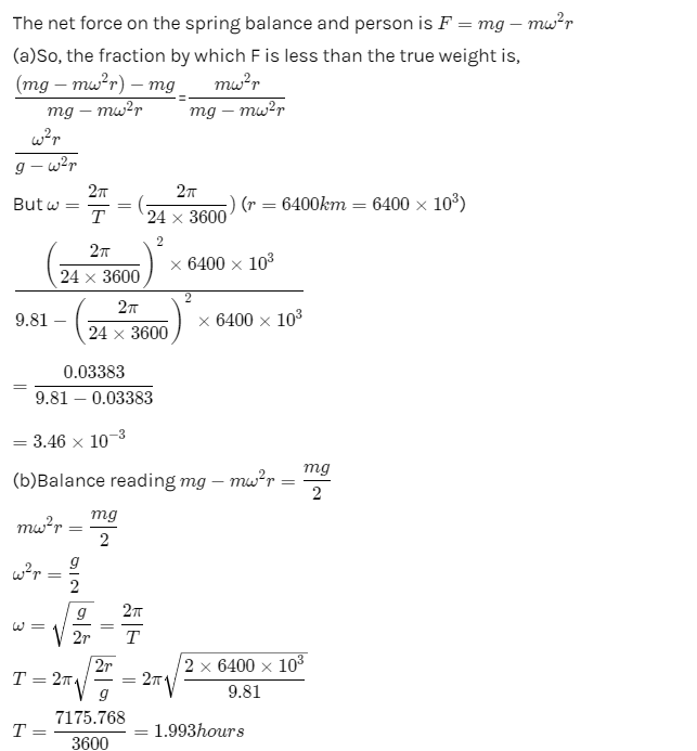 A person stands on the string balance at equator. (A) By what fraction